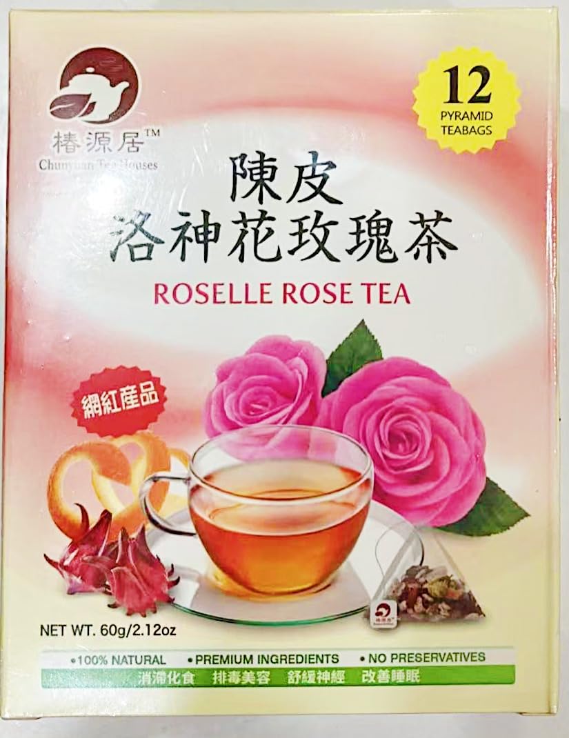 Amazon.com : Orange Peel Roselle Rose Tea, 12 Pyramid Teabags, 100